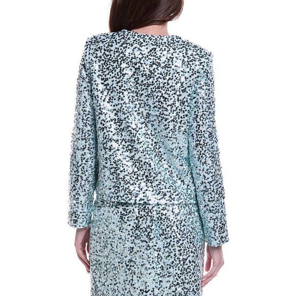 St. John Womens  Donegal Tweed Jacket, Blue - Picture 2 of 3